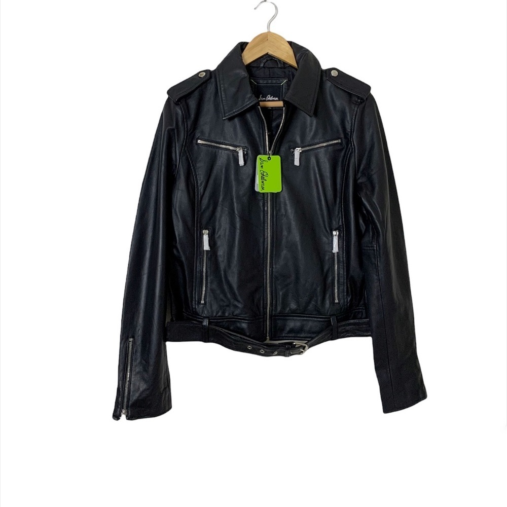 Sam Edelman Moto Black Leather Jacket Size Medium